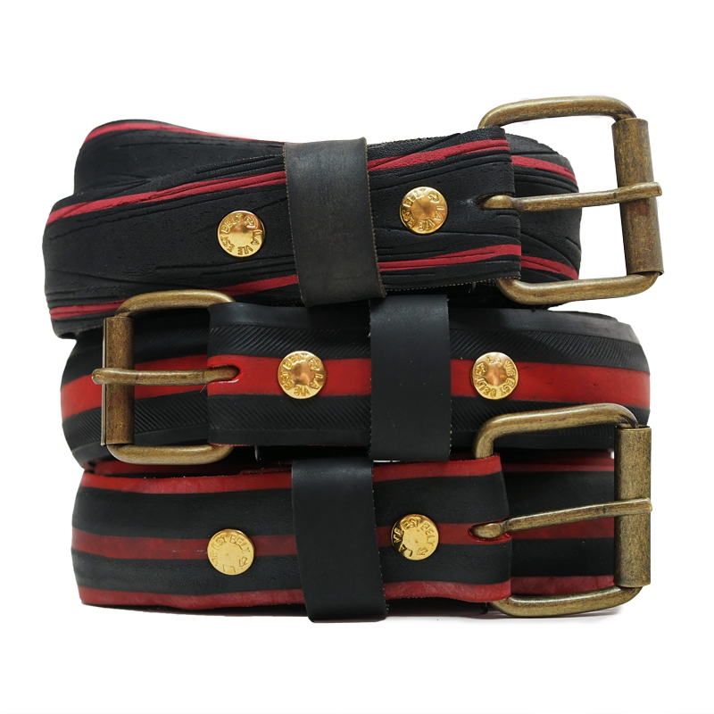 Ceinture Belt Vélo Rouge et Noire fine
